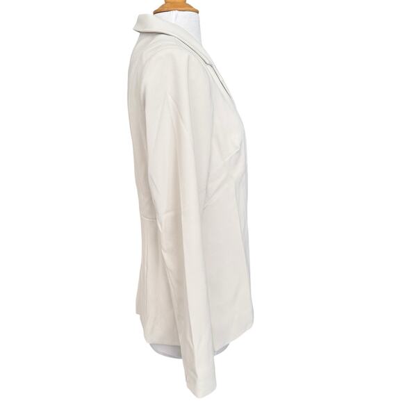 Spanx Opacity Crepe Wrap Blazer Tie Waist Parchment Cream Women’s Size Medium - Picture 8 of 14